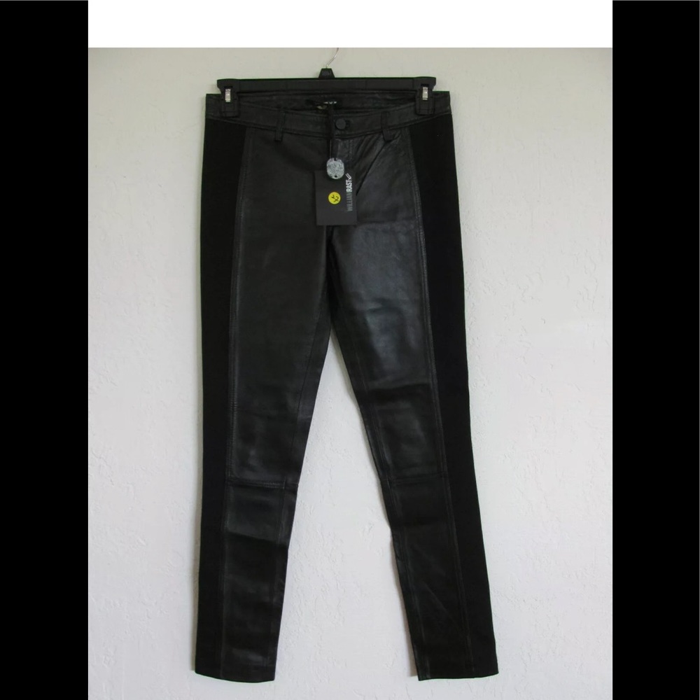 Black Leather Moto Pants